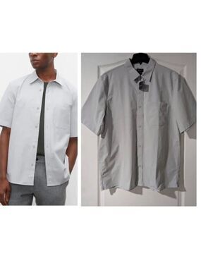NWT Club Monaco | Men's Short Sleeve Ripstop Shirt In Grey